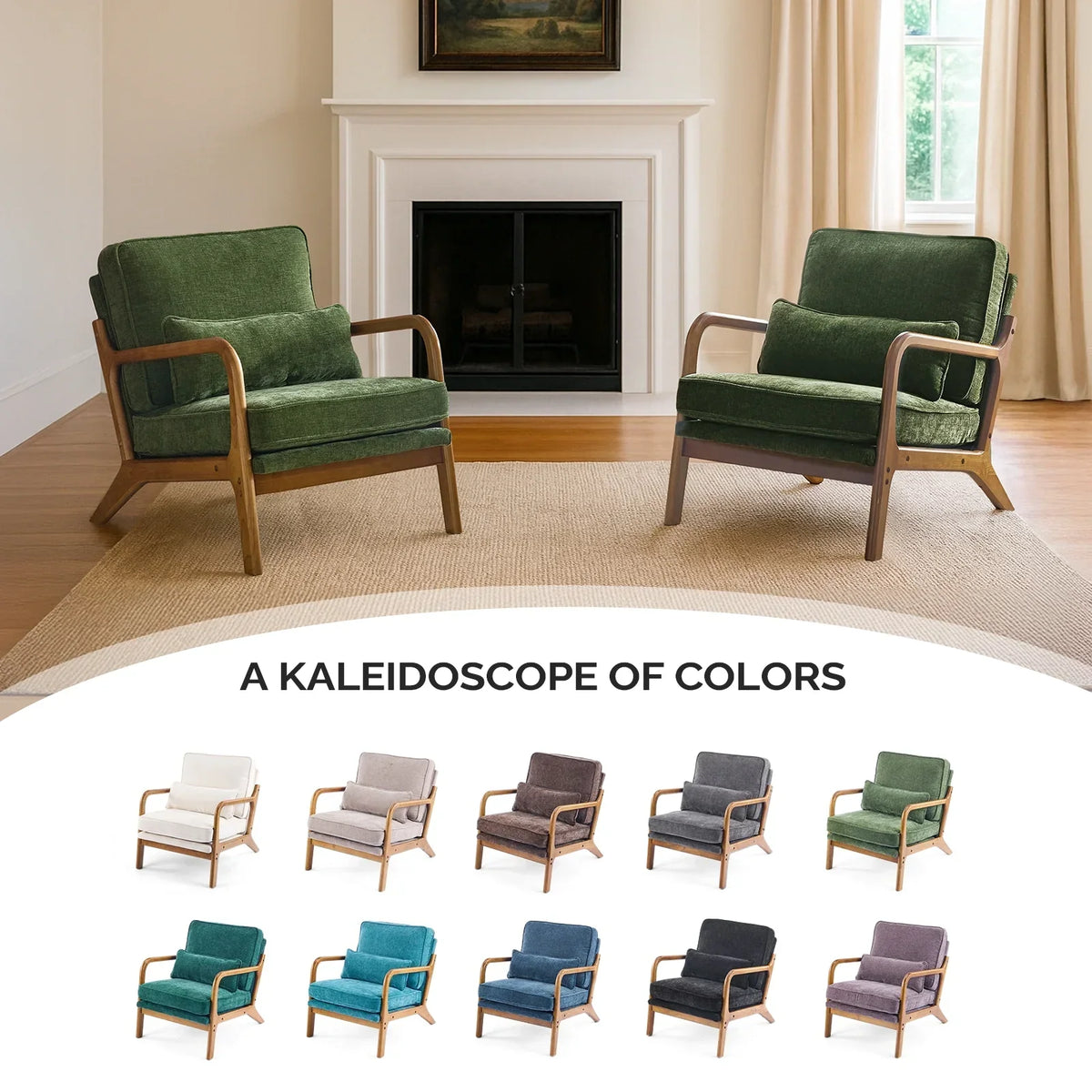 2026 NewKtaxon Accent Chair Corduroy Upholstered Armchair, Reading Club Chair with Pillow and Solid Wood Frame for Living Room Bedroom Furniture Off White