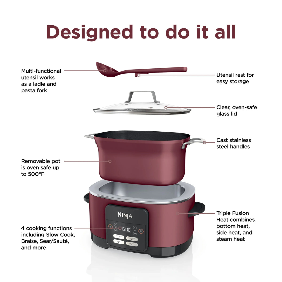 2026 NewNinja Foodi Possible Cooker 8.5qt Multi-Cooker, MC1000