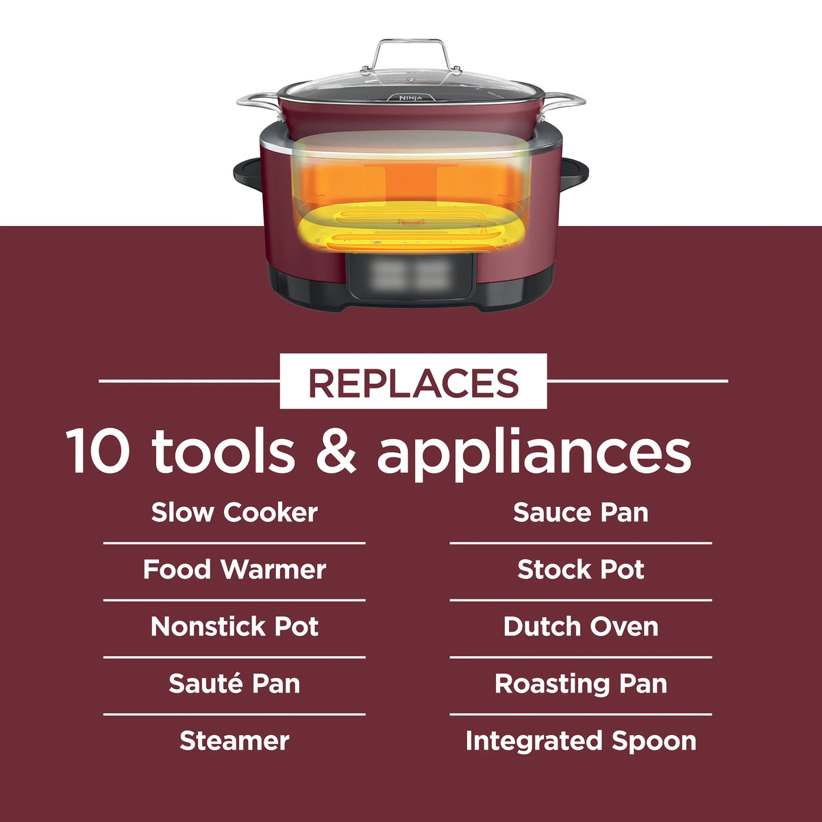 2026 NewNinja Foodi Possible Cooker 8.5qt Multi-Cooker, Cherry Tarte, MC1000WM