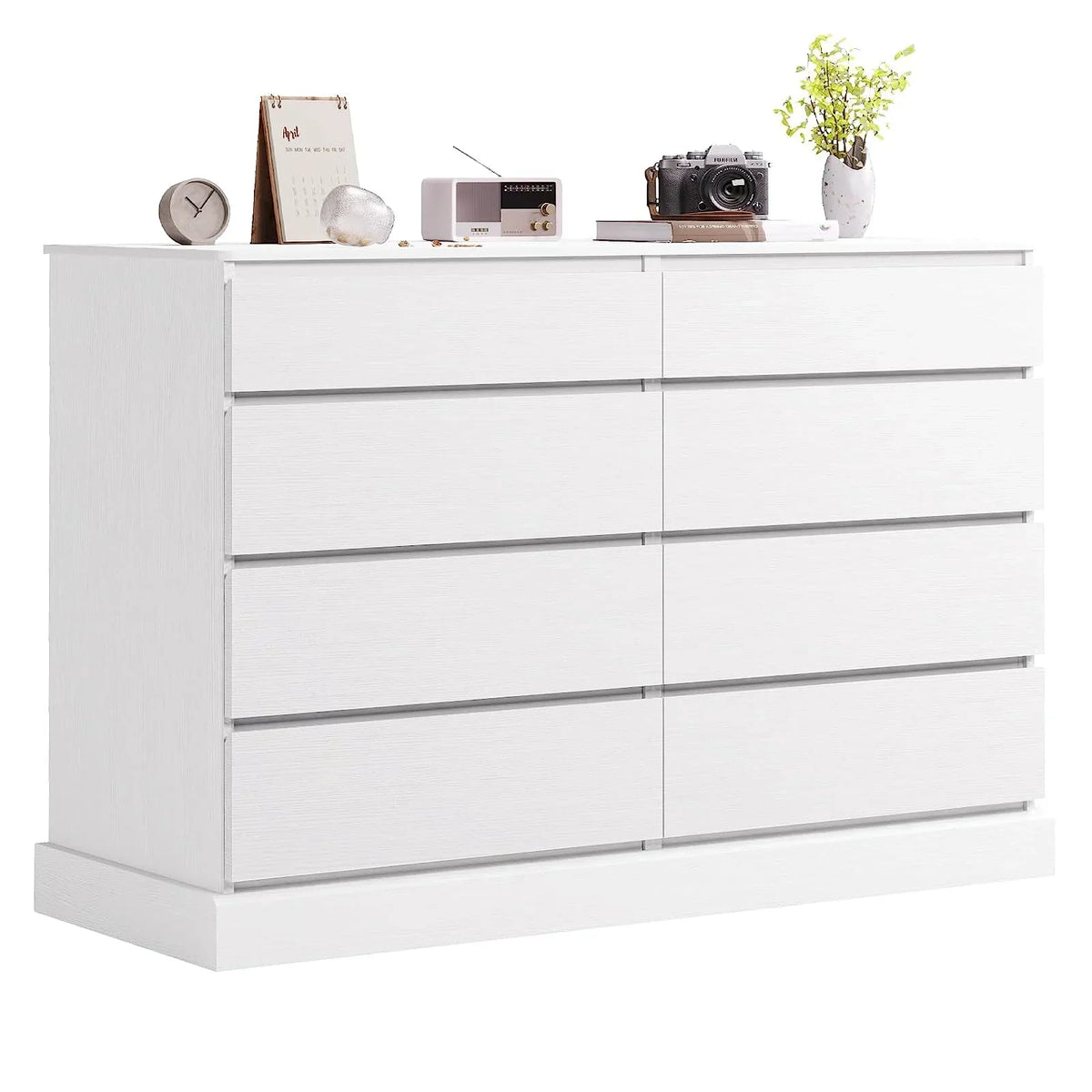2026 New8 Drawers Double Dresser Wooden Black Chest of Drawers for Bedroom, Large Storage Cabinet for Home Living Room
