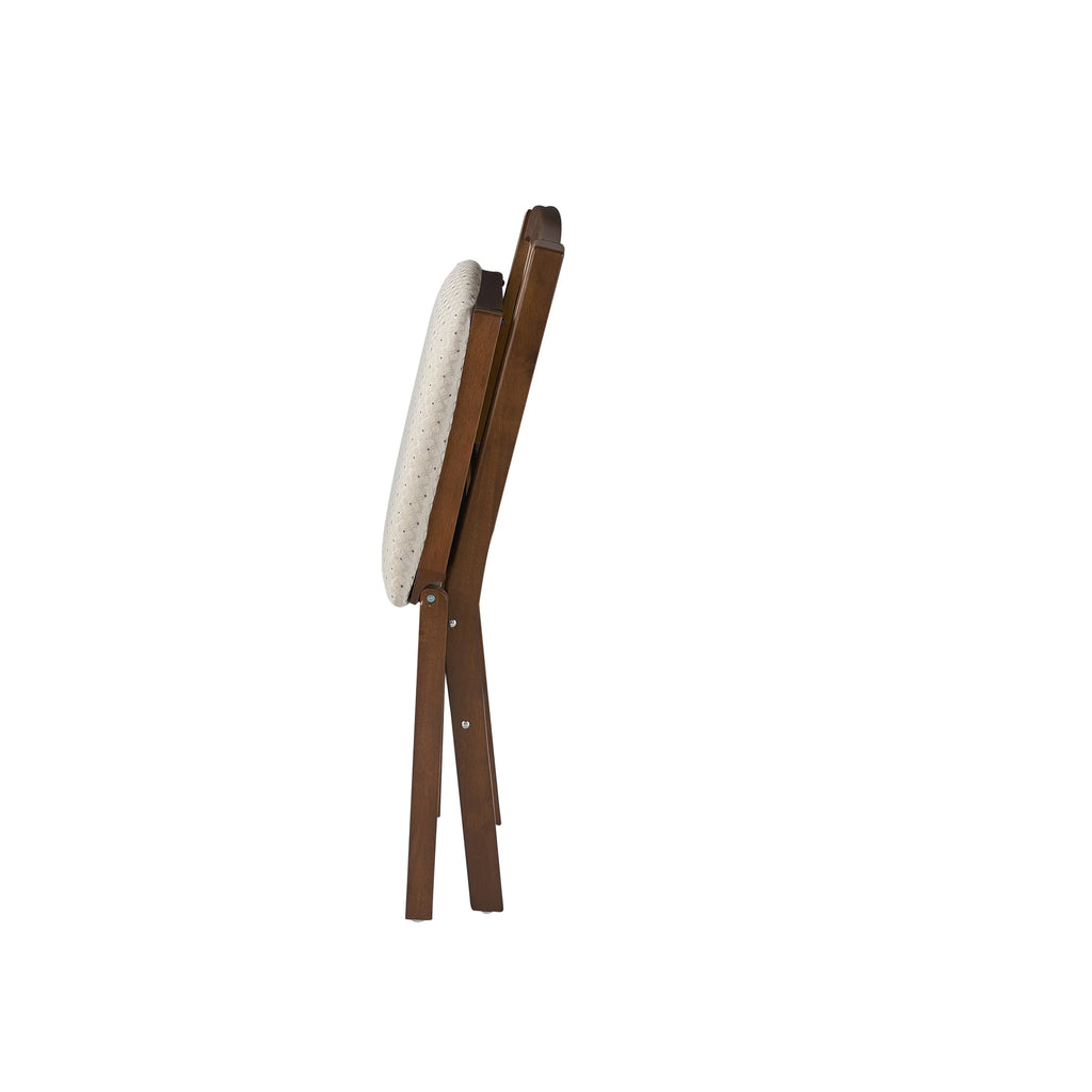 2026 NewMission Fusion Folding Chair (Set of 2)- Blush Fabric and Fruitwood