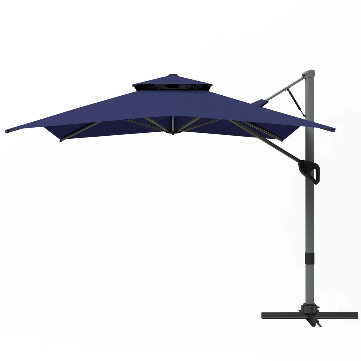 2026 NewAlpha Joy 12x9ft Outdoor Patio Umbrella Large Rectangle Offset Cantilever Double Umbrella with 360°Rotation, Beige