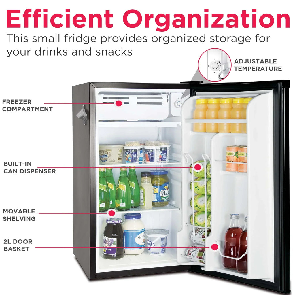 2026 NewFrigidaire EFR376-C-PINK 3.2-Cu.-Ft. 65-Watt Retro Bar Fridge with Side Bottle Opener (Pink)