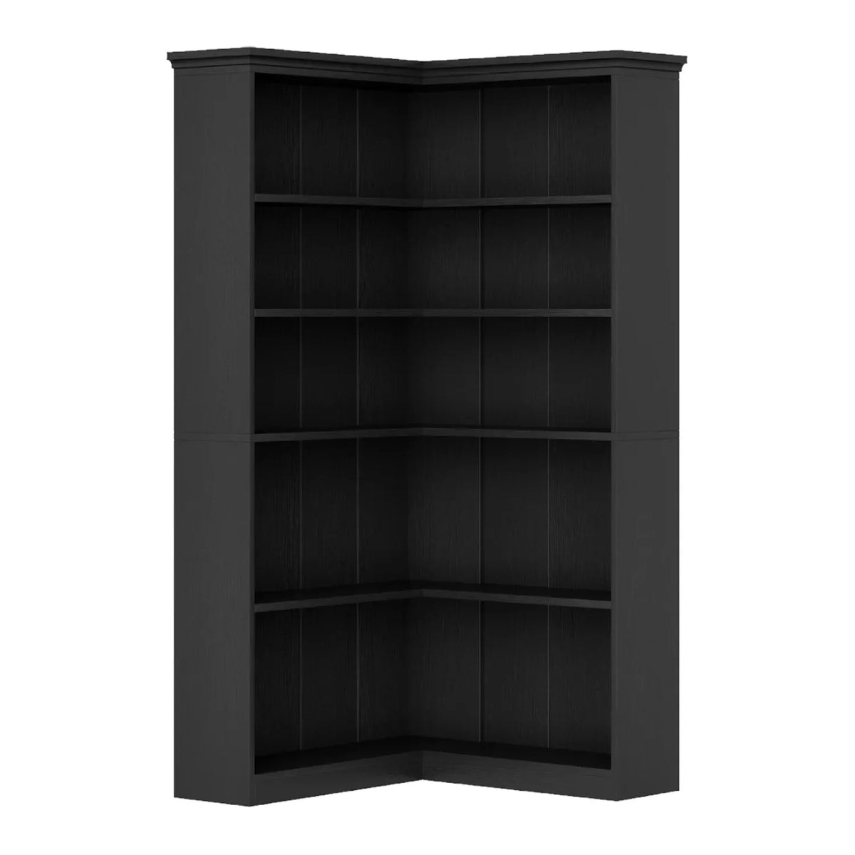 2026 NewEuKer 5 Tier Corner Bookcase, L-Shaped Bookshelf with Large Storage Capacity for Living Room, Bedroom, Office (Half Panel, Retro Brown)
