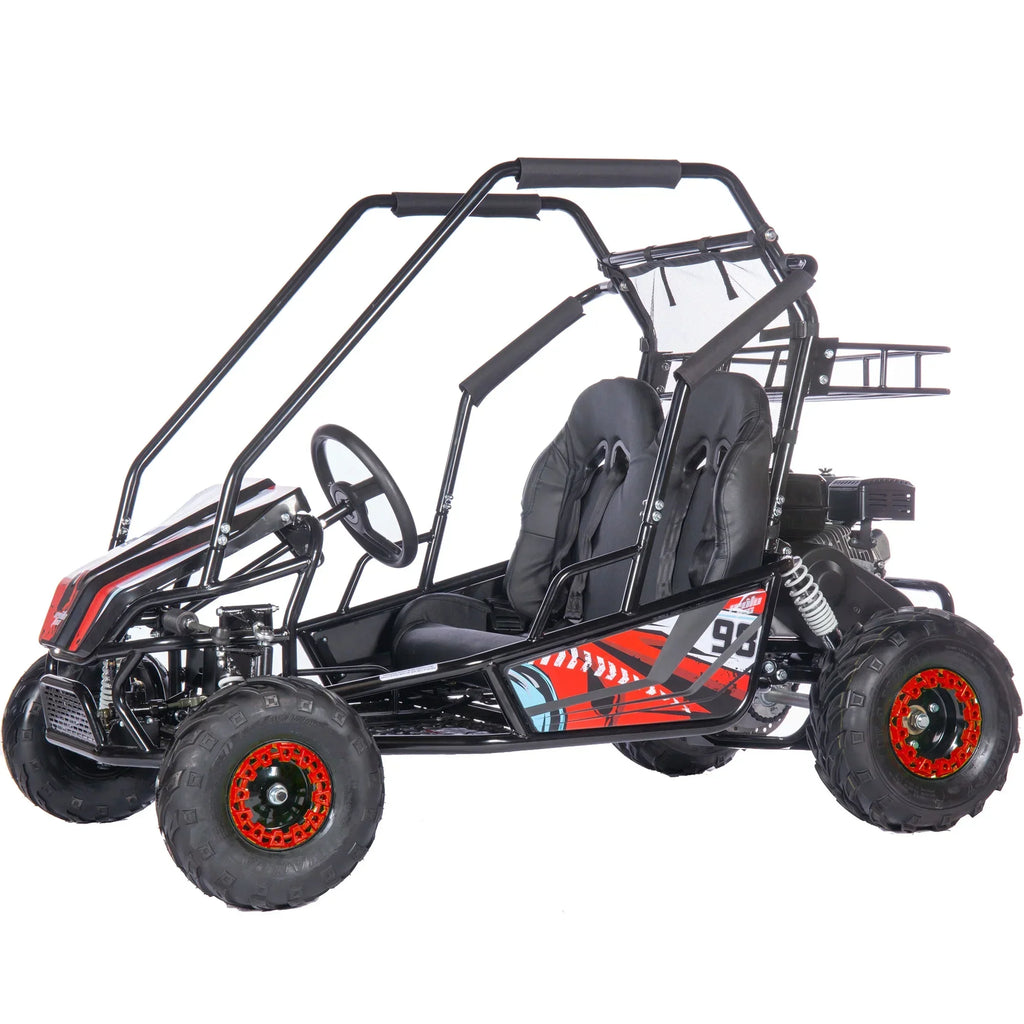 2026 NewMotoTec Mud XL 212cc 2 Seat Go Kart Full Suspension Blue