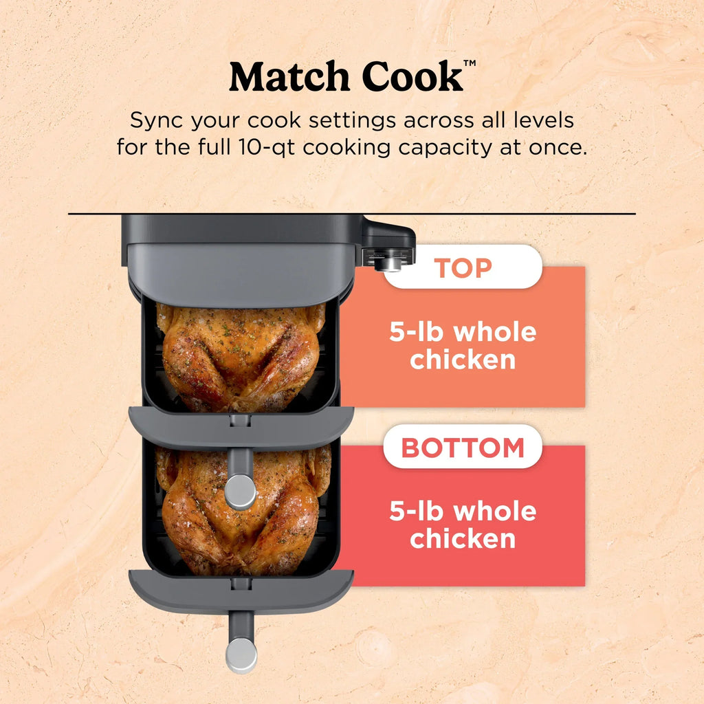 2026 NewNinja DoubleStack XL 10 QT 2-Basket Air Fryer
