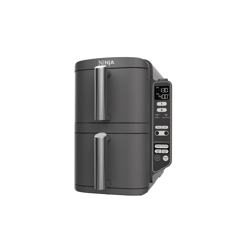 2026 NewNinja DoubleStack XL 2-Basket Air Fryer, DoubleStack Technology Cooks 4 Foods at Once, Space Saving Design, 10 QT, 4-in-1, Smart Finish & Match Cook, SL400