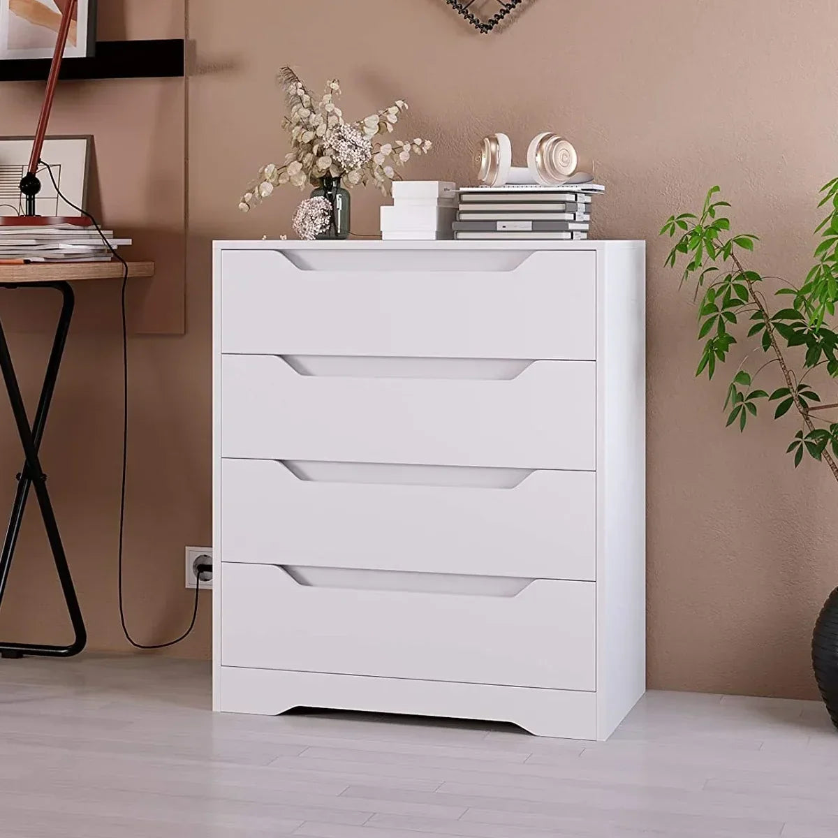 2026 NewHomfa 4 Large Drawers Dresser, Modern Wood Chest of Drawers for Bedroom Hallway Living Room, White
