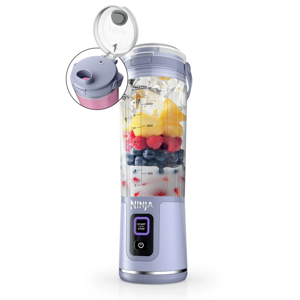 2026 NewNinja Blast Portable Blender, Cordless, 18oz. Vessel, Personal Blender for Shakes & Smoothies, BPA Free, Leakproof Lid & Sip Spout, USB-C Rechargeable, Dishwasher Safe Parts, Metallic Purple,