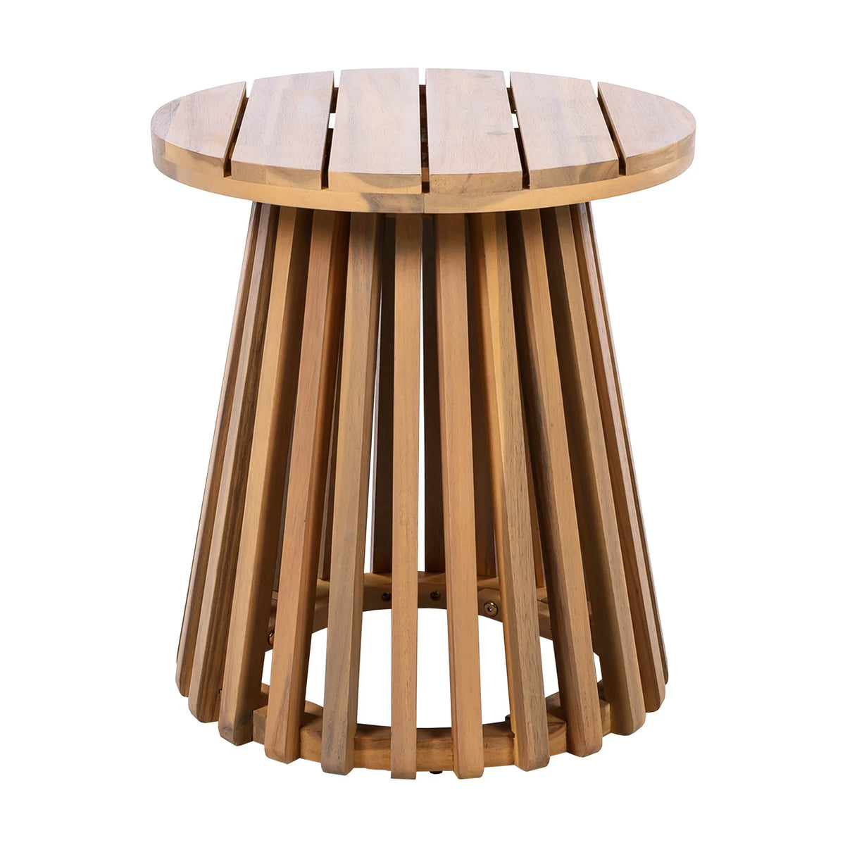 2026 NewChristopher Knight Home Outdoor Acacia Wood Patio Side Table, Round Coffee Table for Backyard, Lawn, or Balcony, Light Teak