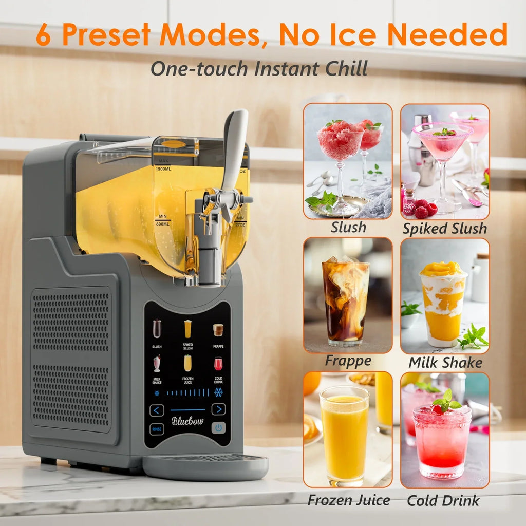 2026 NewBluebow Slushie Machine for Home, 88oz Vessel Slush Maker with 6 Presets, No Ice Needed, Frozen Drink Maker for Smoothie, Frappe, Milkshakes and More