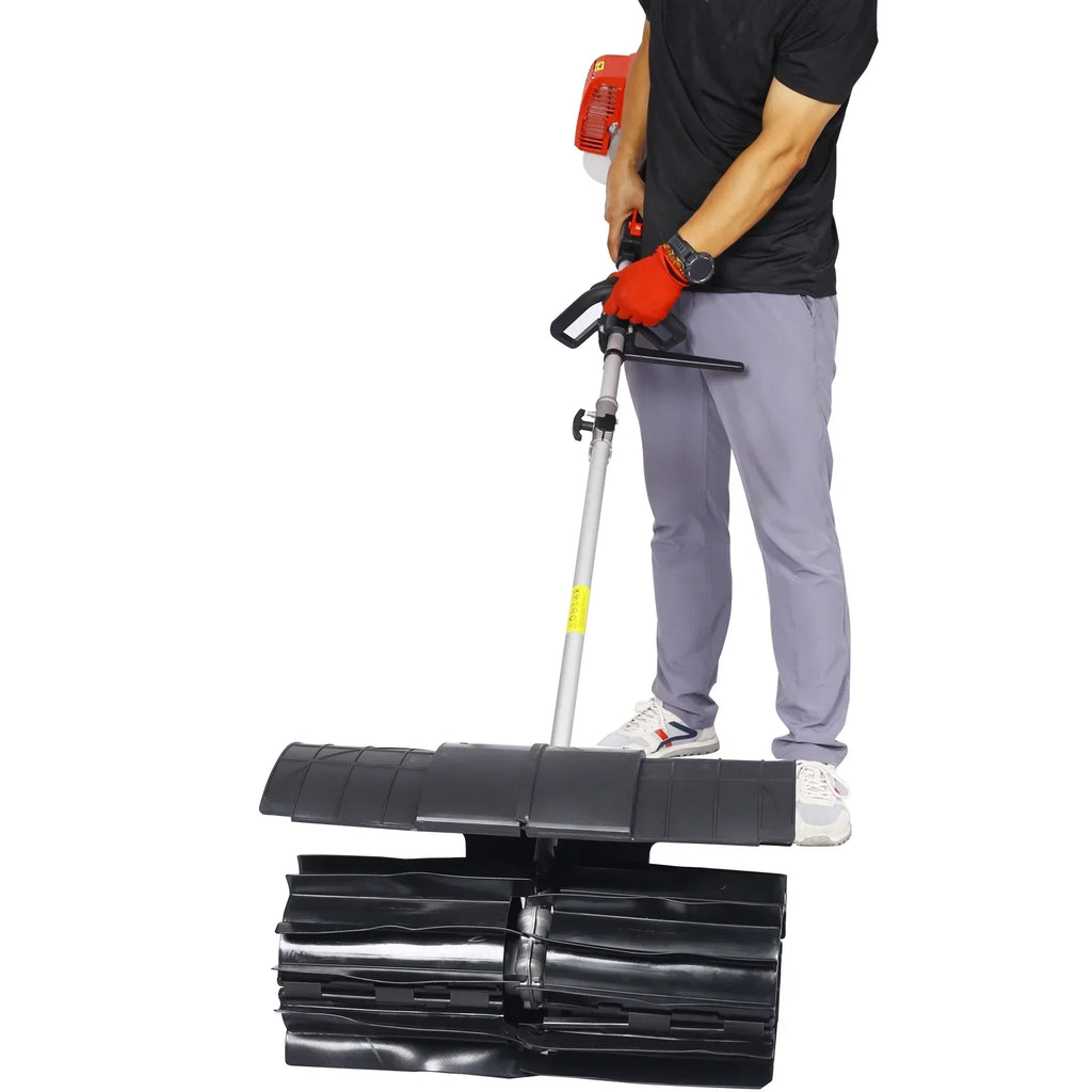 2026 NewHand Held Power Broom Sweeper Snow Sweeper GASOLINE Walk Behind Power Shovel Snow Cleaner Outdoor Walk Behind Sweeper, for Dirt Grass Leaves Lawn Debris Artificial Turf & Light Snow Cleaning