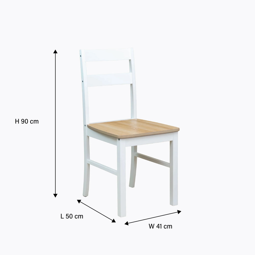 2026 NewMainstays 5-Piece Dining Set, 1 Table and 4 Chairs, White, MDF and Rubberwood, Indoor, 46" L x 29" W x 30" H Table