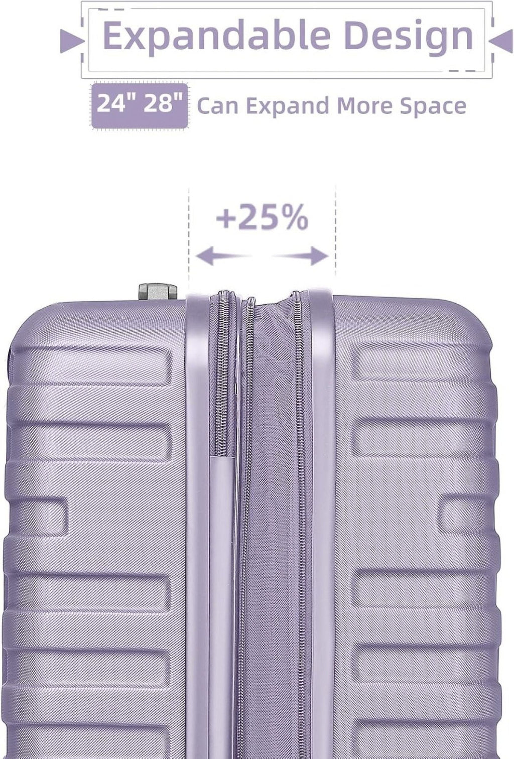 2026 New6-Piece Hardshell Luggage Set with Expandable Spinner Suitcases & TSA Lock, 25% Extra Capacity, Duffel Bag & Toiletry Kit, Cream ABS Suitcases