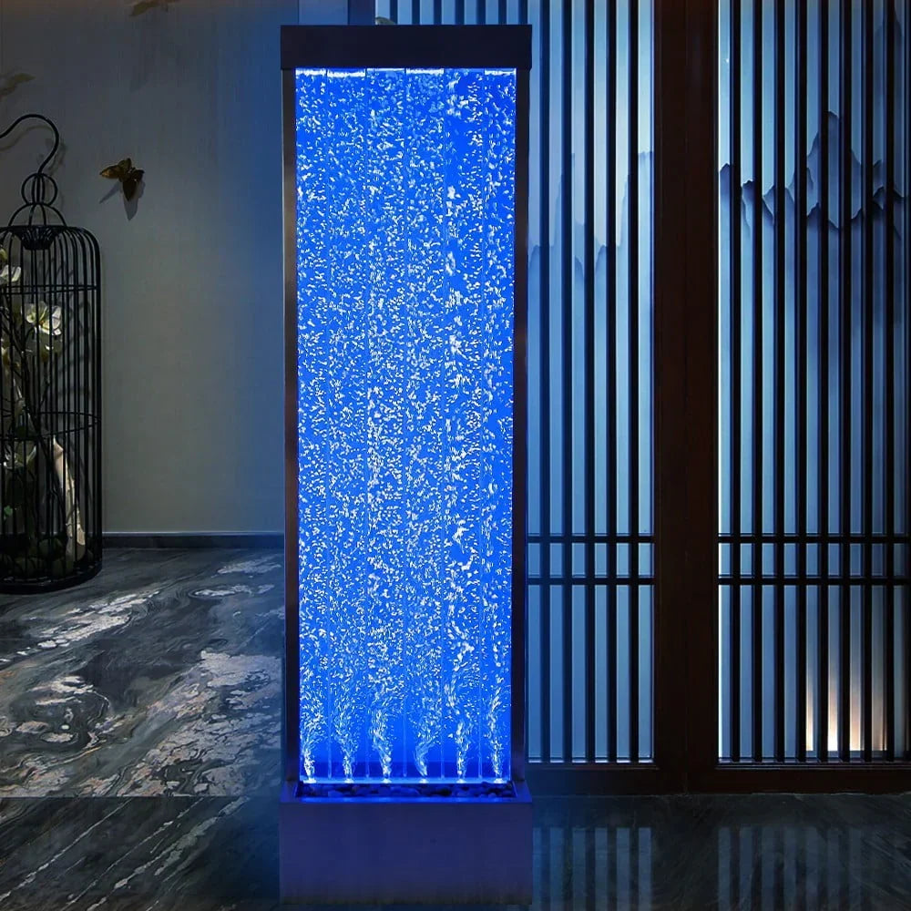 2026 New72'' Acrylic Bubble Fountain, Standing Bubble Panel, Color Lights/Remote Ctrl