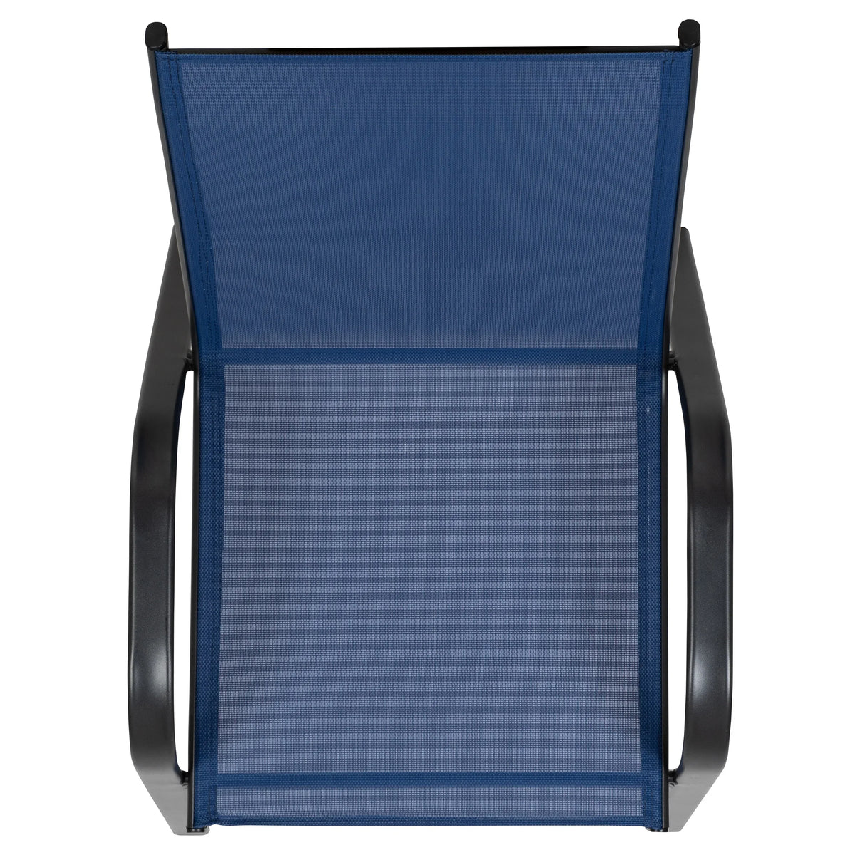 2026 NewBizChair 5 Pack Black Outdoor Stack Chair with Flex Comfort Material and Metal Frame