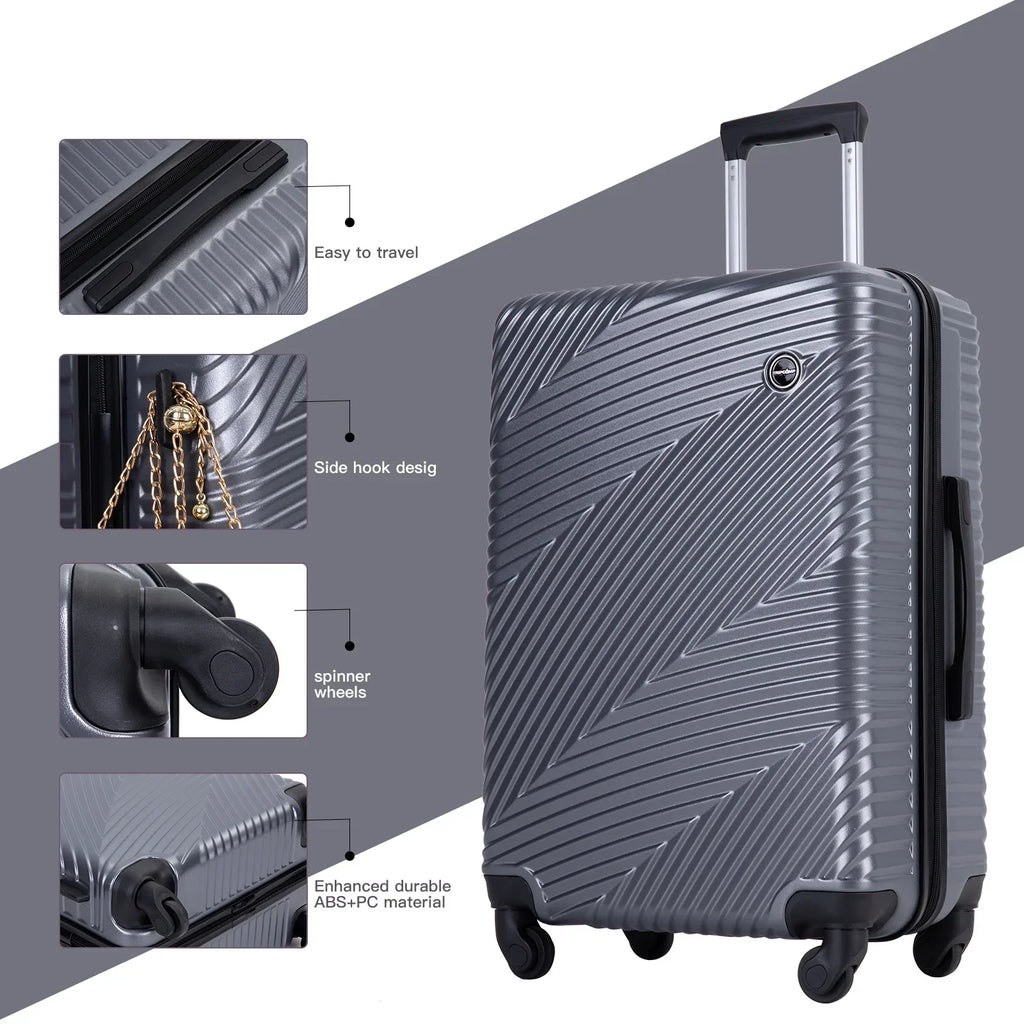 2026 NewTripcomp Luggage 3 Piece Set,Suitcase with Spinner Wheels Hardside Lightweight Luggage 20in24in28in.(Blue)