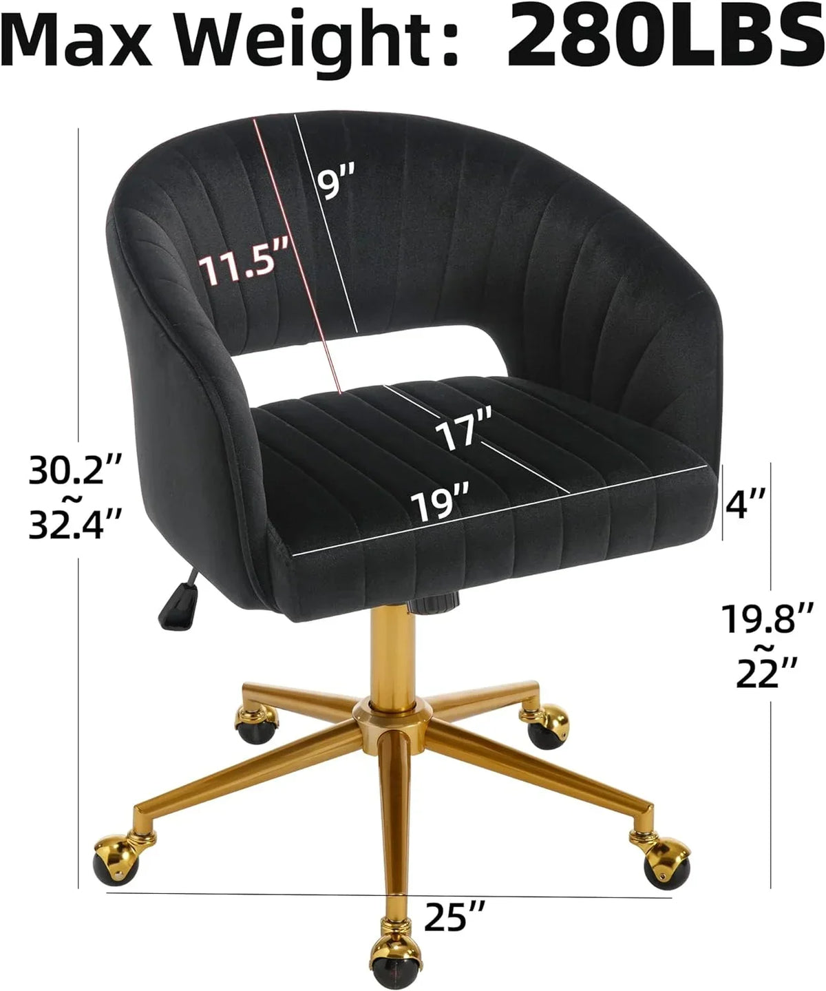 2026 NewWestice Home Office Desk Chairs, Velvet Task Chair, Height Adjustable Swivel Vanity Chair with Golden Base for Vanity Study, Living Room Computer Room, Beige