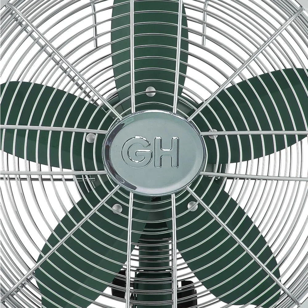 2026 NewGood Housekeeping Retro All-Metal Table Fan (92618) with 3 Speed Settings, Wide Oscillation, and Carrying Handle"