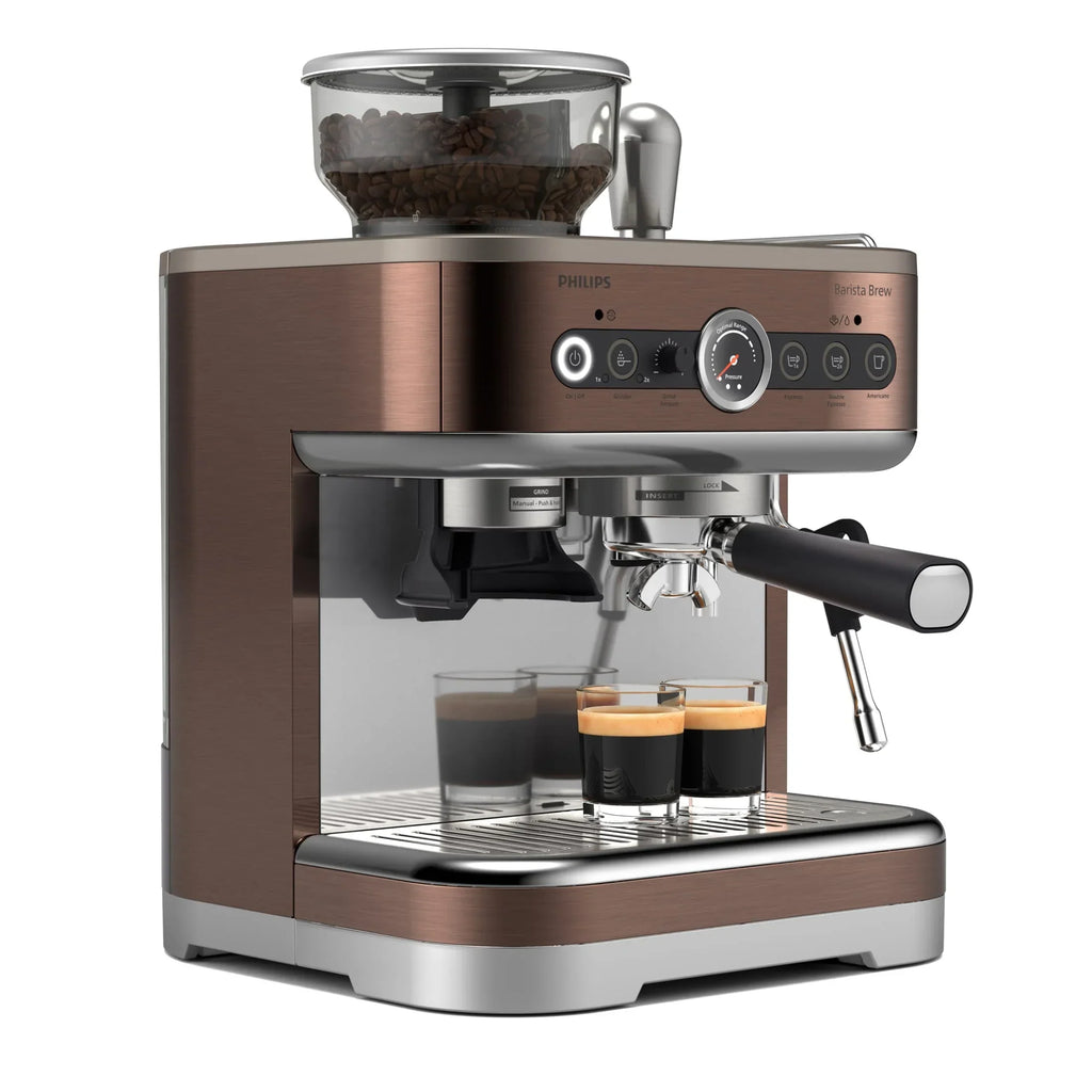 2026 NewPhilips Barista Brew Semi-Automatic Espresso Machine with Milk Frother, Silver Metal