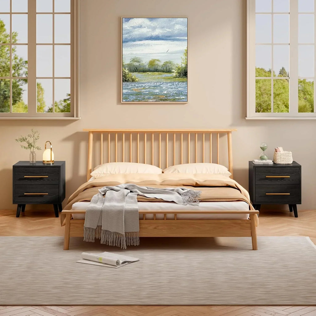 2026 NewLofka King Bedroom Furniture Set - Includes One King Bed Frame, Two Nightstands and 2 Dressers for Modern Home Decor
