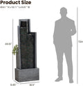 2026 NewOutdoor Modern Waterfall Fountain Water Fall Fountains with LED Lights for Garden, Patio, Backyard, Deck, Porch and Home Decor