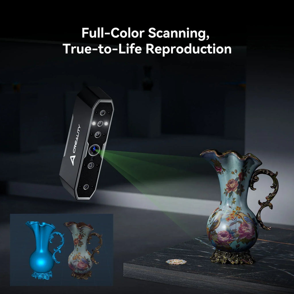 2026 NewCreality CR-Scan Otter 3D Scanner Kit High Accuracy 0.02mm with 8 LED Infrared Lights 24 Bit Full-Color Scan, Noiseless, Sensitive Operation for Windows/macOS