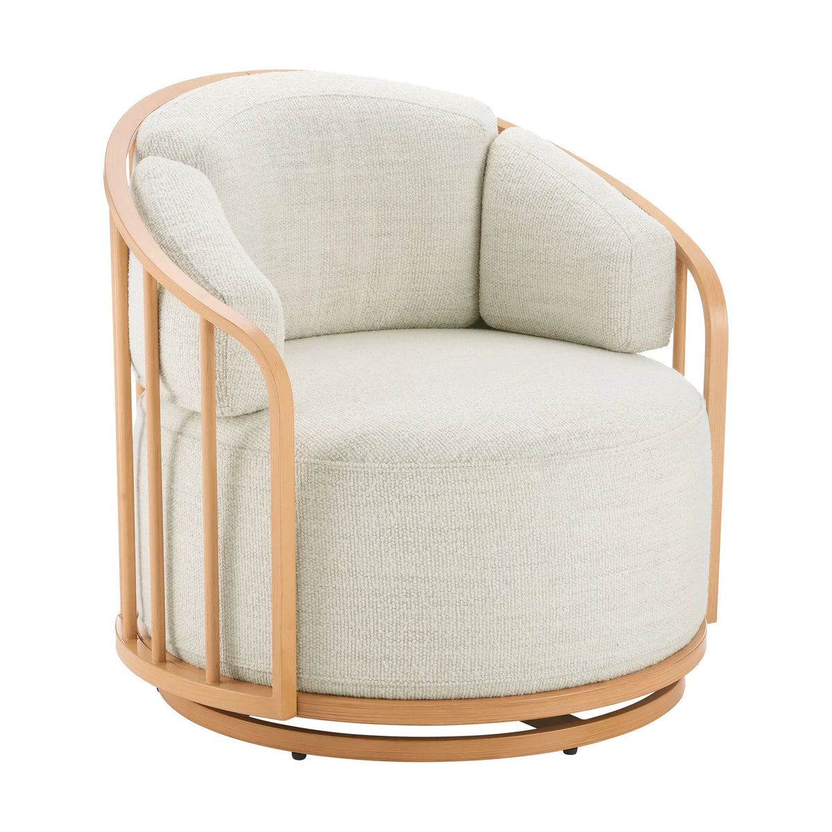 2026 NewBetter Homes & Gardens Lillian Swivel Birdcage Accent Chair, Cream Linen