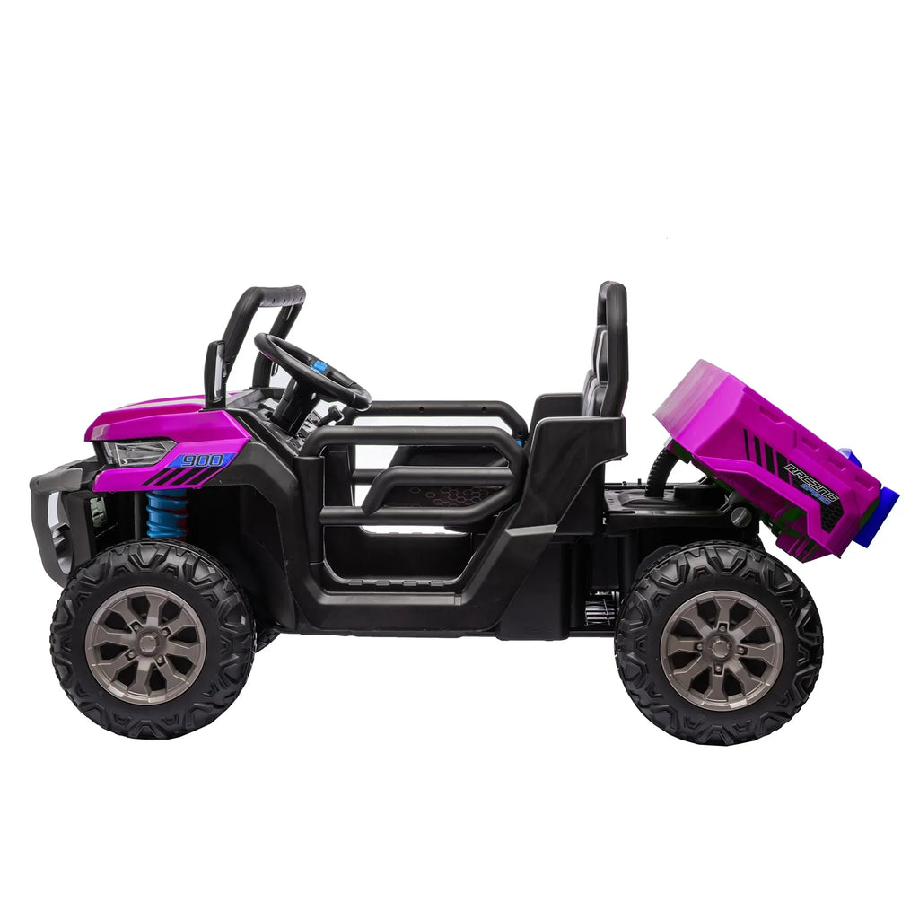 2026 NewXuanlur 24V 2 Seater Kids Ride on Car Truck, Ride on UTV W/ 2x200W Motor, 24 Volt Ride on Toys W/ Dump Bed/Shovel, Electric Car for Kids W/ Durable Tires, LED Light, Music, Remote Control, Black
