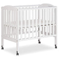 2026 NewDream On Me 2-in-1 Folding Portable Mini Crib in White. Mattress Pad Included. Easy to Fold and Store Baby Crib. Two Adjustable Mattress Height positions Convertible Crib