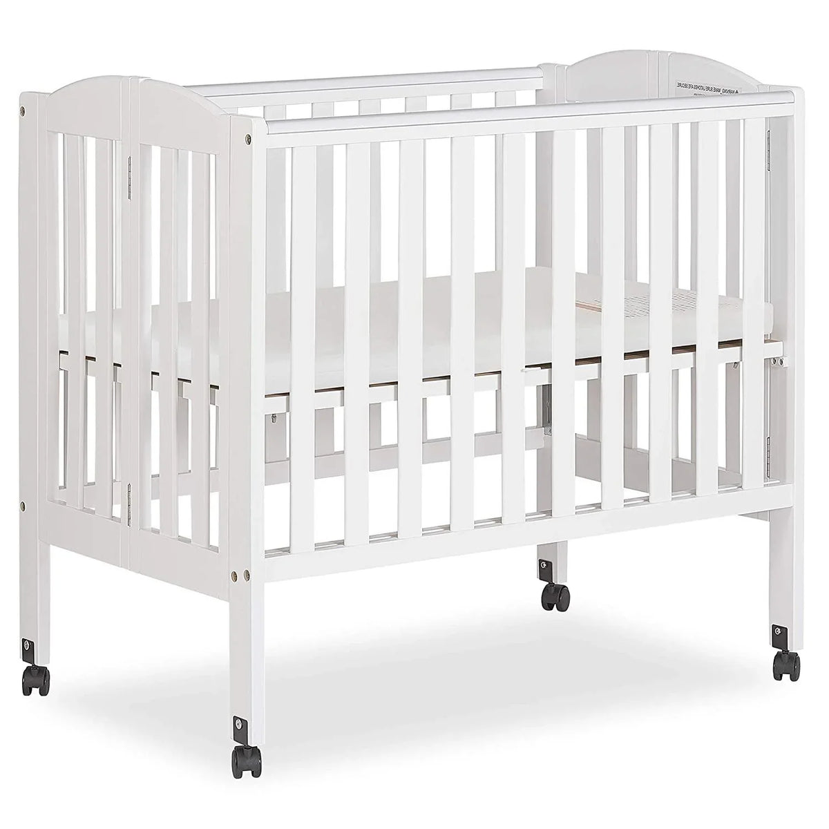 2026 NewDream On Me 2-in-1 Folding Portable Mini Crib in White. Mattress Pad Included. Easy to Fold and Store Baby Crib. Two Adjustable Mattress Height positions Convertible Crib