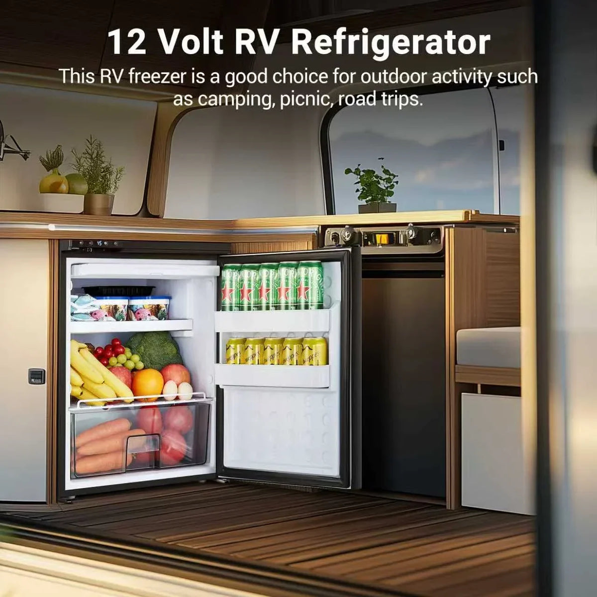 2026 NewBODEGACOOLER 12 Volt Refrigerator, RV Refrigerator APP Control, 65L(2.3cu.ft.) RV Fridge Freezer, Car Refrigerator with Lock, (4a. -46a. ) Travel Compressor Cooler 12/24V DC for Truck, RV, Camping