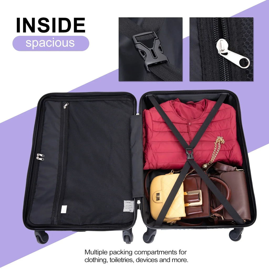 2026 NewTripcomp Luggage 3 Piece Set,Suitcase with Spinner Wheels Hardside Lightweight Luggage 20in24in28in.(Blue)