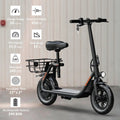 2026 New5TH WHEEL W18S 450W Motor Electric Scooter for Adults with Seat and Carry Basket, 36V 20Miles Range & 15.5Mph, 12" Foldable E Scooter for Commuting