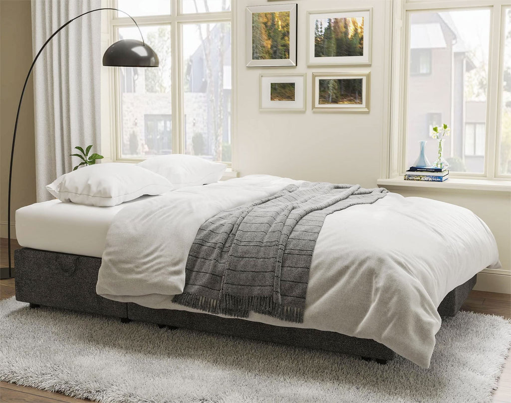 2026 NewVANACC Sofa Bed, Adult Sleeper Sofa with Storage Chaise, Pull Out Couch for Bed Room, Gray Chenille