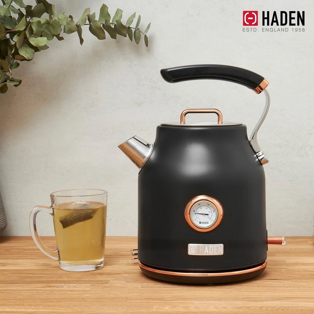 2026 NewHaden Dorset 1.7 Liter Electric Water Kettle with Base, Putty & Chrome