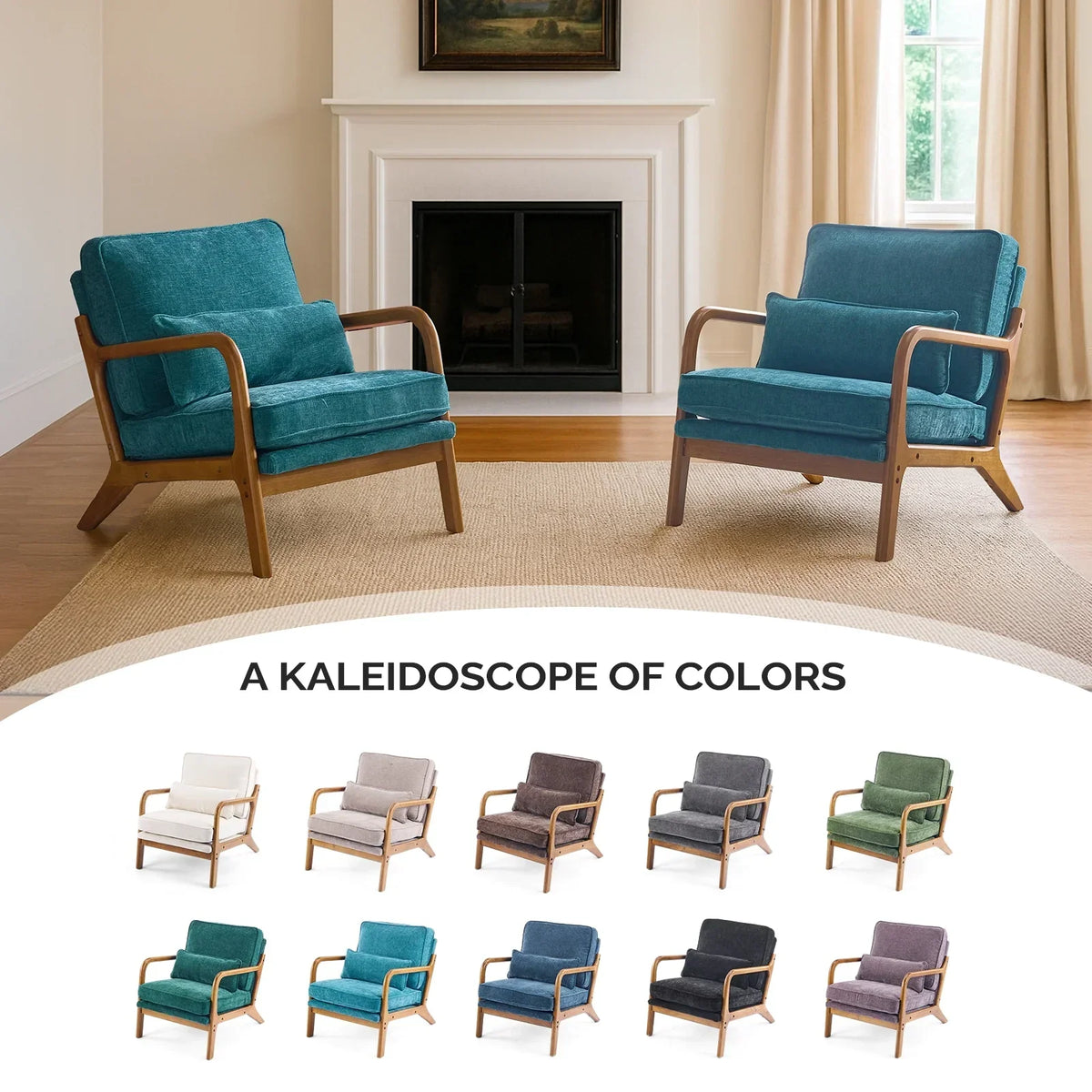 2026 NewKtaxon Accent Chair Corduroy Upholstered Armchair, Reading Club Chair with Pillow and Solid Wood Frame for Living Room Bedroom Furniture Off White