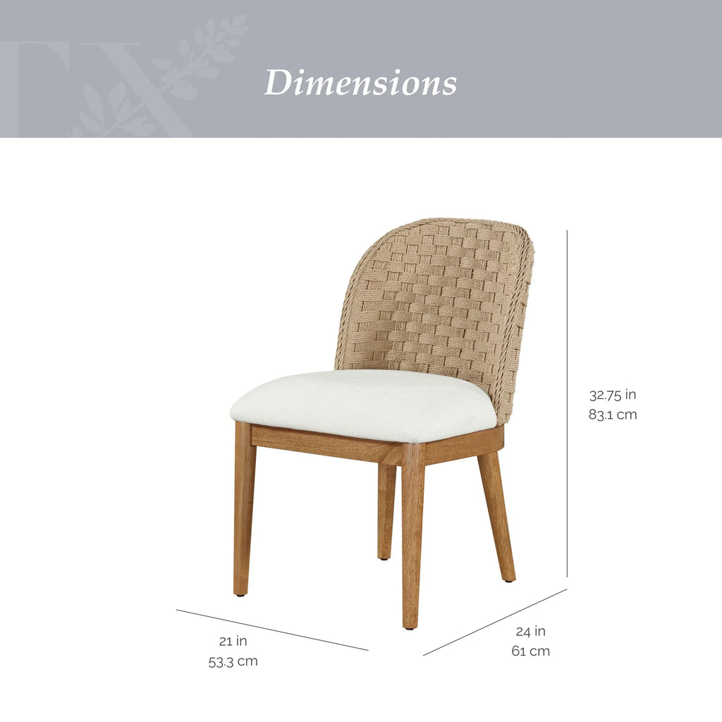 2026 NewMy Texas House Saylor Farmhouse Dining Chair Set, Natural Wood, Set of 2