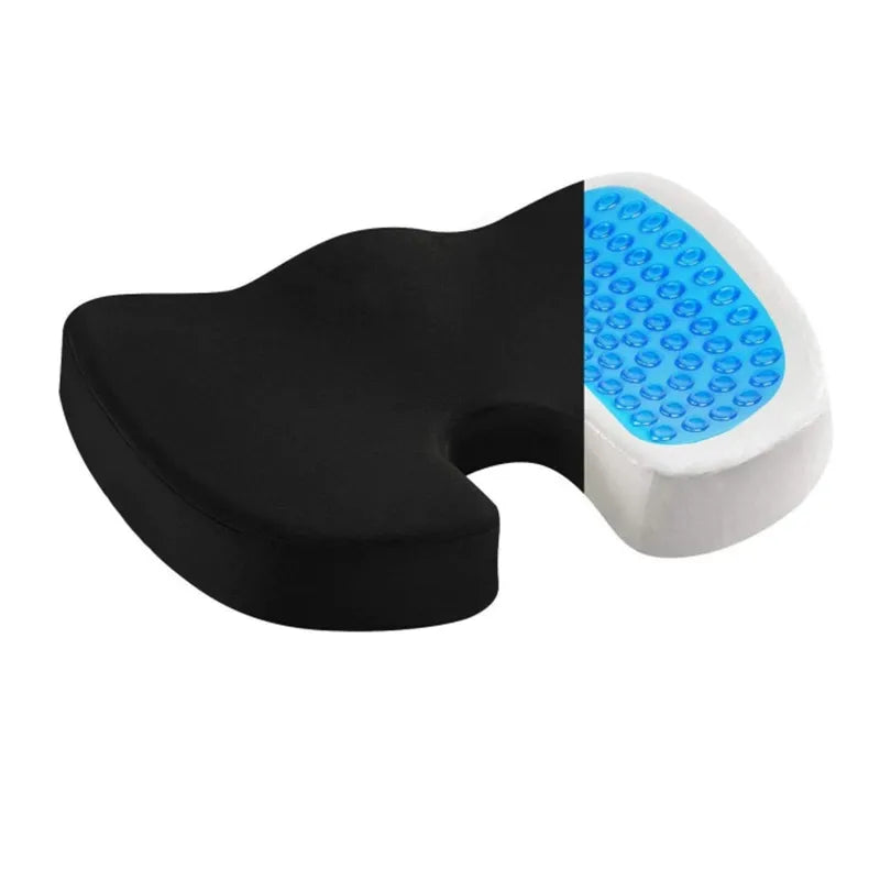 Ergonomisch zitkussen met gel en traagschuim voor kantoorstoel, zwart